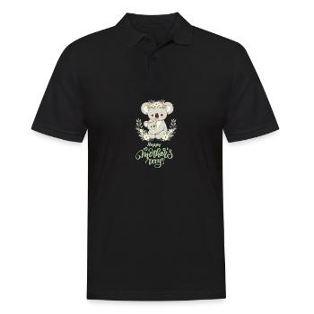 Koala Lover Hug Floral Mum Happy Mother's Day - Männer Poloshirt - Schwarz - Vorne - Kai (181cm)