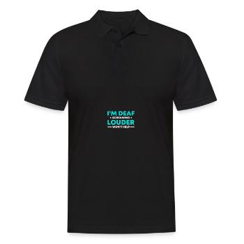 Gebärdensprache ASL Deaf Pride - Männer Poloshirt - Schwarz - Vorne - Kai (181cm)