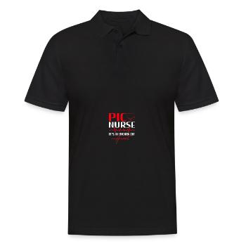 Kinderkrankenschwester PICU Krankenschwester - Männer Poloshirt - Schwarz - Vorne - Kai (181cm)