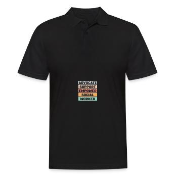 Schulsozialarbeiterin - Männer Poloshirt - Schwarz - Vorne - Kai (181cm)