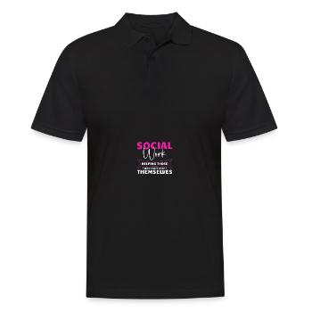 Travailleur social scolaire - Polo Homme - noir - Devant - Kai (181cm)