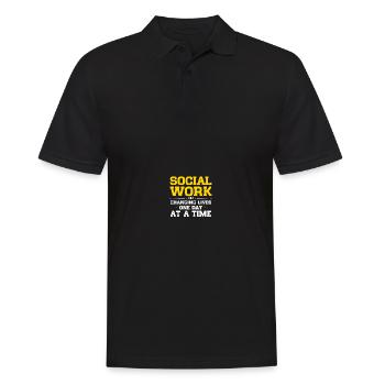 Travailleur social scolaire - Polo Homme - noir - Devant - Kai (181cm)