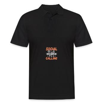 Travailleur social scolaire - Polo Homme - noir - Devant - Kai (181cm)