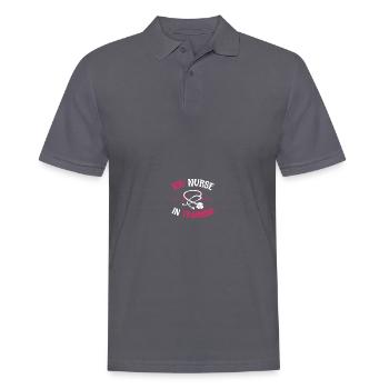 Nurse Intensive Care ICU - Men's Polo Shirt - charcoal grey - Front - Nico (186cm)