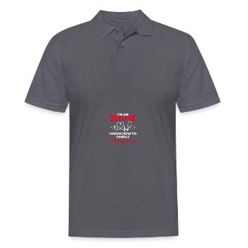 Nurse Intensive Care ICU - Men's Polo Shirt - charcoal grey - Front - Nico (186cm)