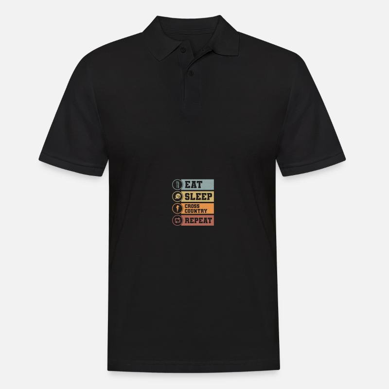 Langlauf Läufer Langlauf - Männer Poloshirt - Schwarz