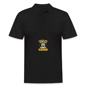 Schulbus-Monitor - Männer Poloshirt - Schwarz - Vorne - Kai (181cm)