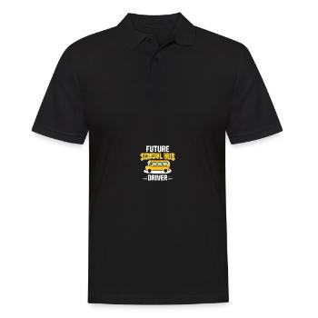Busfahrer Schulbusfahrer - Männer Poloshirt - Schwarz - Vorne - Kai (181cm)