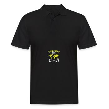 Urlaubsplaner Reisebüro Reisebüro - Männer Poloshirt - Schwarz - Vorne - Kai (181cm)