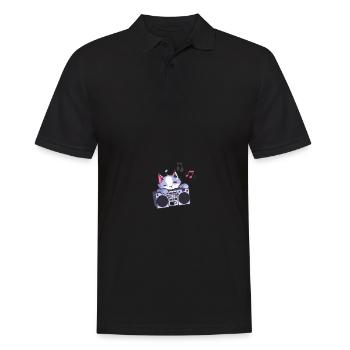 Hip Hop Beat Producer Retro Ghetto Blaster 1990s - Männer Poloshirt - Schwarz - Vorne - Kai (181cm)