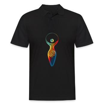 Symbole Spirituel - Déesse De la Terre Gaya 2 - Polo Homme - noir - Devant - Kai (181cm)