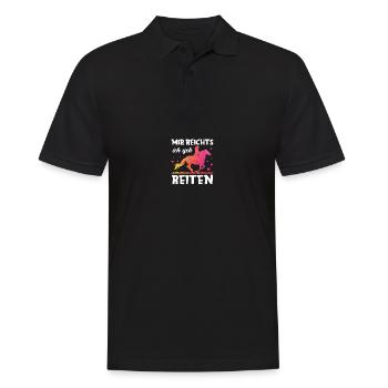 Reitersprüche Reiterin Pferdekopf Reitshirt - Männer Poloshirt - Schwarz - Vorne - Kai (181cm)