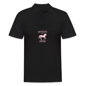 Reitersprüche Reiterin Pferde Silhouette Reitshirt - Männer Poloshirt - Schwarz - Vorne - Kai (181cm)