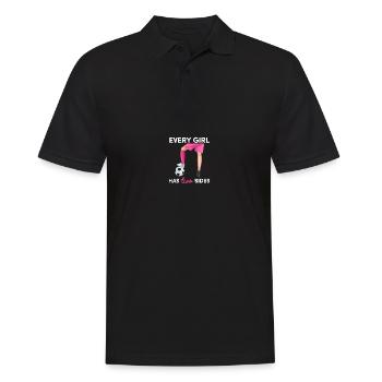 Fussballerin Fussballspielerin Frauenfussball - Männer Poloshirt - Schwarz - Vorne - Kai (181cm)
