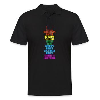 LGBT LGBTQ Gay Pride Feminism Equality - Men's Polo Shirt - black - Front - Kai (181cm)