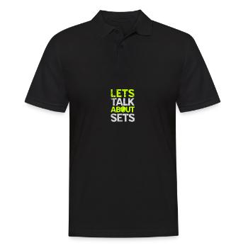 Tennisspieler Tennisspielerin Geschenk Tennisball - Männer Poloshirt - Schwarz - Vorne - Kai (181cm)