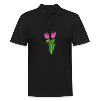 Schöne Tulpen Pflanzenliebhaber Gift - Männer Poloshirt - Schwarz - Vorne - Kai (181cm)