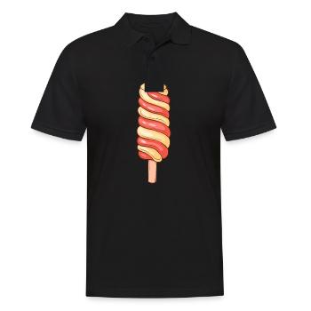 Crème glacée, crème glacée, crème glacée, crème glacée, boule, crème glacée, sundae - Polo Homme - noir - Devant - Kai (181cm)