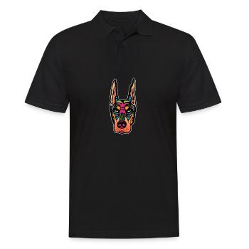 Skull Doberman. Painter Poison - Men's Polo Shirt - black - Front - Kai (181cm)