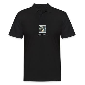 Station Vibe Rétro Photo - Polo Homme - noir - Devant - Kai (181cm)