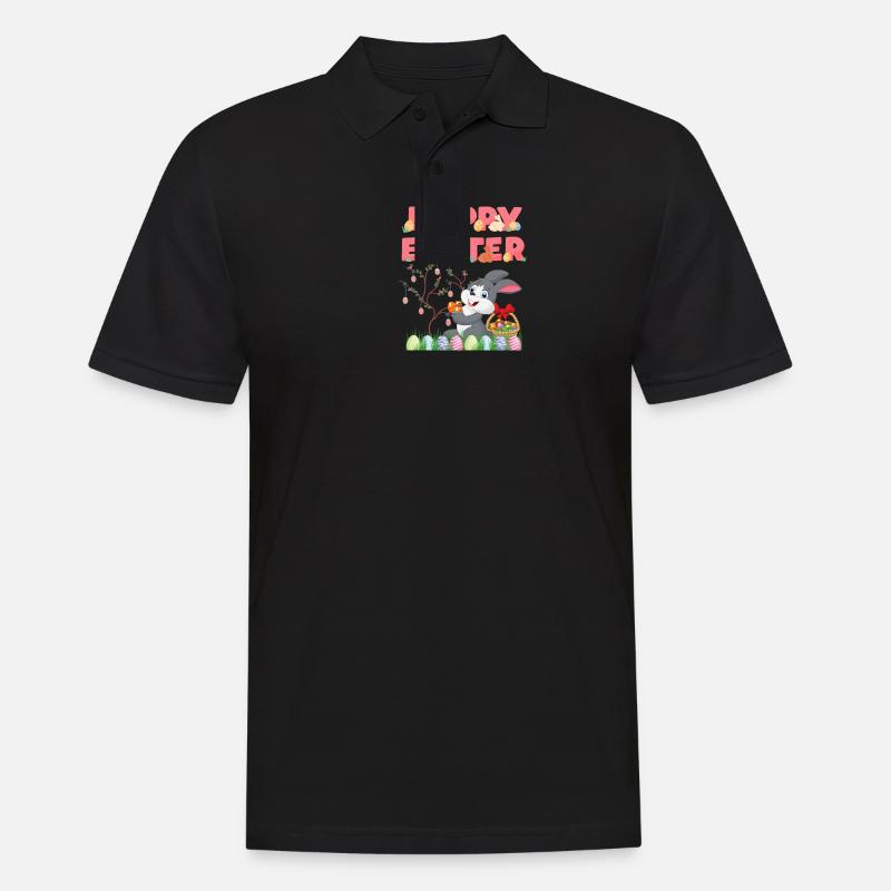 Happy Easter - Männer Poloshirt - Schwarz
