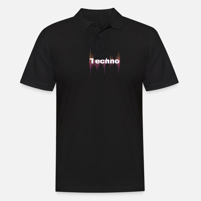 Techno - Männer Poloshirt - Schwarz