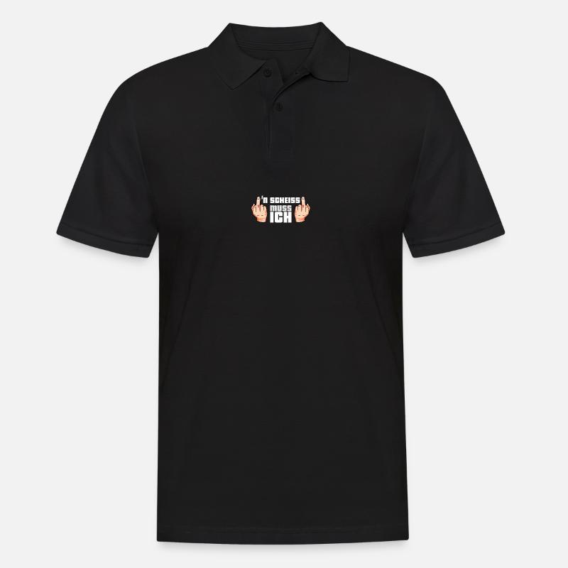 N Scheiss muss ich - Männer Poloshirt - Schwarz