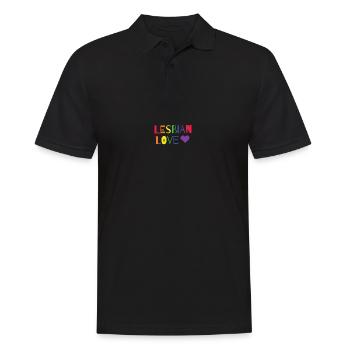 Pride Lesbian Love - Lesbisch, Liebe, Regenbogen - Männer Poloshirt - Schwarz - Vorne - Kai (181cm)