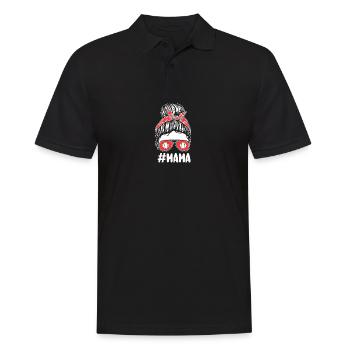 Baseballspieler Mama Mutter Baseball - Männer Poloshirt - Schwarz - Vorne - Kai (181cm)