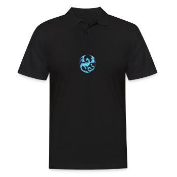 Drachenmandala_Eisdrache - Männer Poloshirt - Schwarz - Vorne - Kai (181cm)
