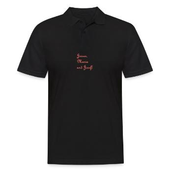 Jesses, Maria und Josef! Schriftzug Geschenkidee - Männer Poloshirt - Schwarz - Vorne - Kai (181cm)