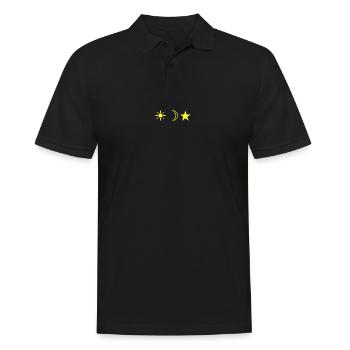 Sonne Mond und Sterne gelb - Männer Poloshirt - Schwarz - Vorne - Kai (181cm)