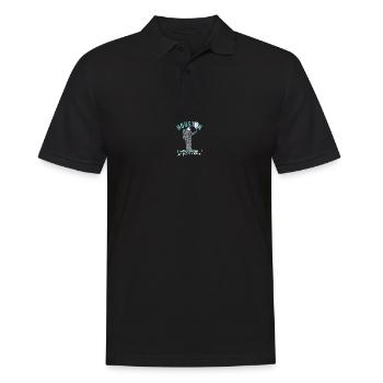 Astronaut 2 - Männer Poloshirt - Schwarz - Vorne - Kai (181cm)