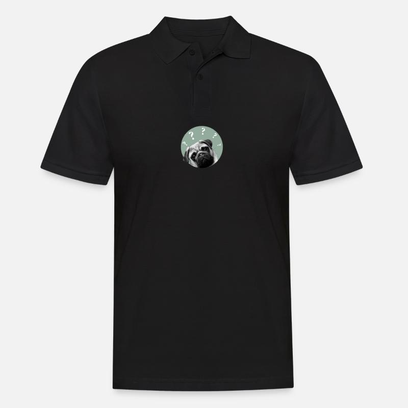 Mops - Männer Poloshirt - Schwarz