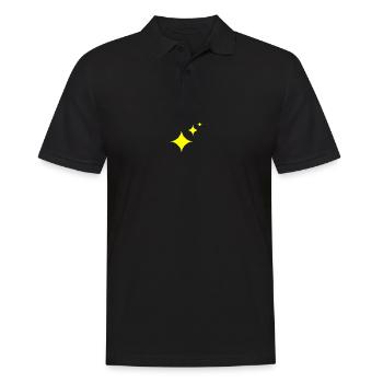 Sterne gelb Geschenkidee Geschenk Idee - Männer Poloshirt - Schwarz - Vorne - Kai (181cm)