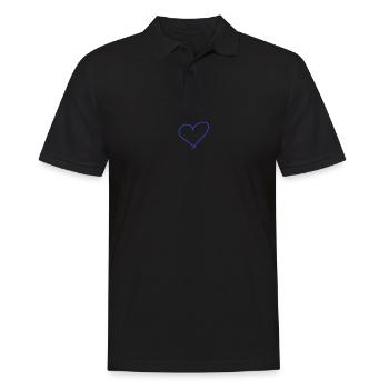 Blaues Herz Geschenkidee Geschenk Idee - Männer Poloshirt - Schwarz - Vorne - Kai (181cm)