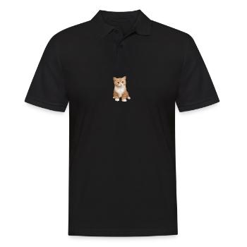 Katze - Katze - Männer Poloshirt - Schwarz - Vorne - Kai (181cm)