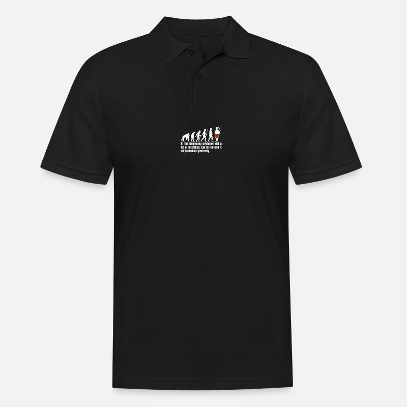 T-shirt drôle de Darwin sur l'évolution du kilt - Polo Homme - noir