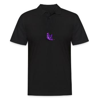Schmetterling Falter Violett Lila Geschenk - Männer Poloshirt - Schwarz - Vorne - Kai (181cm)