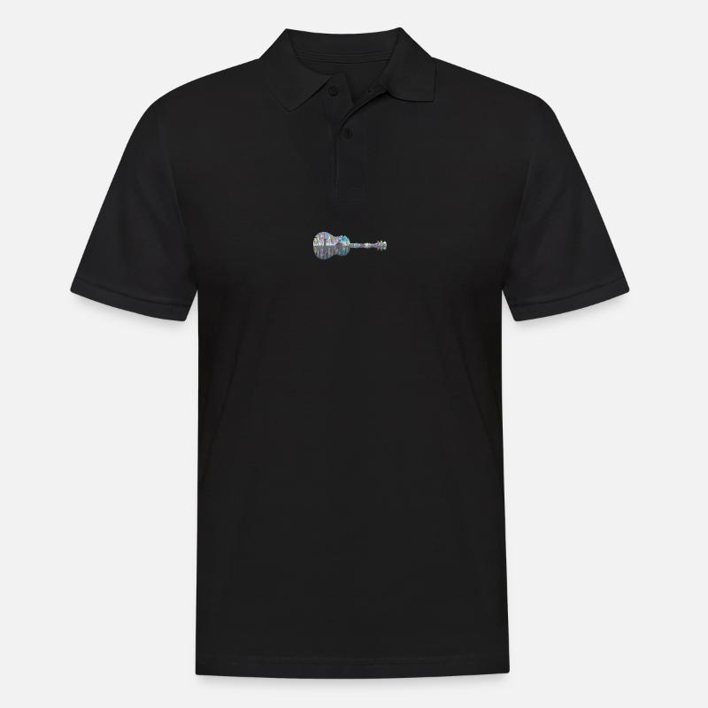 Menschliche Gitarre - Männer Poloshirt - Schwarz