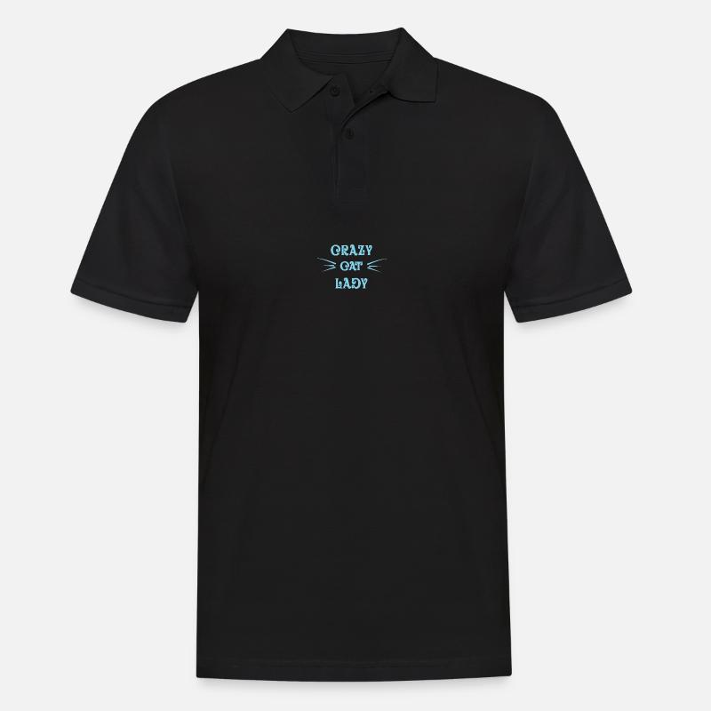Crazy Cat Lady - Männer Poloshirt - Schwarz