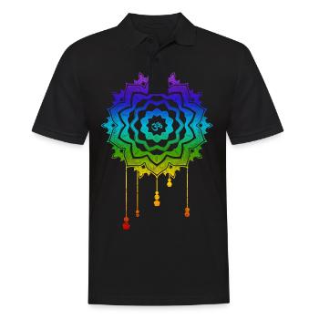 Chakra Mandala Om - Men's Polo Shirt - black - Front - Kai (181cm)