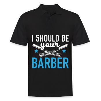 Ich sollte Ihr Barbier sein Haarschneider Barbier - Männer Poloshirt - Schwarz - Vorne - Kai (181cm)