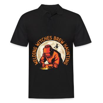 Welder Witch's Brew Spooky Sparks Hallowe - Men's Polo Shirt - black - Front - Kai (181cm)