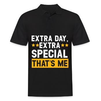 Happy Birthday Schaltjahr 29. Februar Schalttag - Männer Poloshirt - Schwarz - Vorne - Kai (181cm)