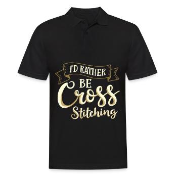 Cross Stitch Pattern Cross Stitch Needles Embroidery Weaving - Men's Polo Shirt - black - Front - Kai (181cm)
