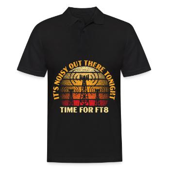 Tonight it's noisy out there time for FT8 - Men's Polo Shirt - black - Front - Kai (181cm)