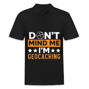 I'm at Geocaching Geocacher Geocache - Men's Polo Shirt - black - Front - Kai (181cm)