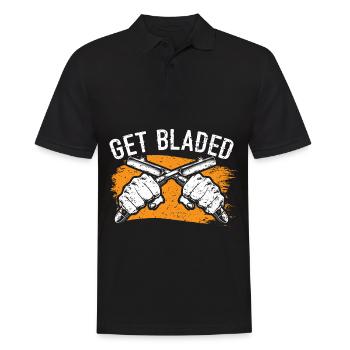 Get Bladed Barbershop Haircut Hairstyle Barber - Men's Polo Shirt - black - Front - Kai (181cm)