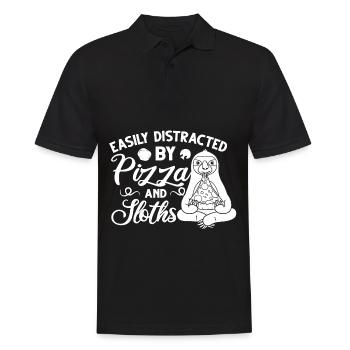Faultier Pizza Lieferung Pizzeria Italienisch - Männer Poloshirt - Schwarz - Vorne - Kai (181cm)